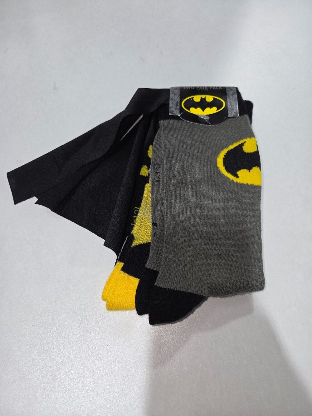 DC Comics Batman Socks 2 Pair Pack Superhero Crew Socks Men Women One Size